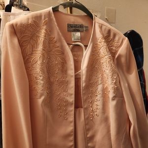 Vintage pink beaded 2 pc dress